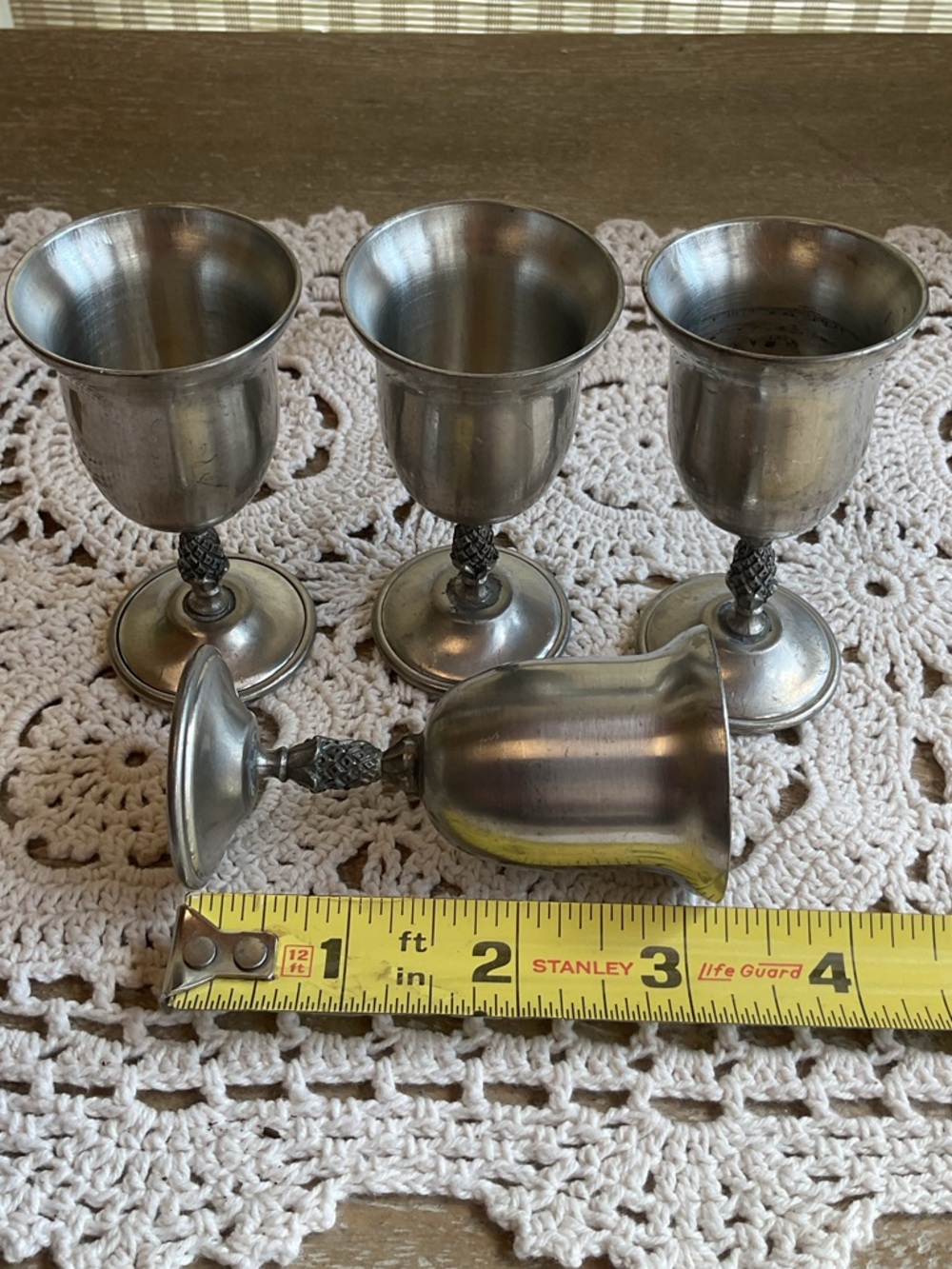 Vintage Revere Pewter cordial glasses- Set of 4 - Picture 4 of 7